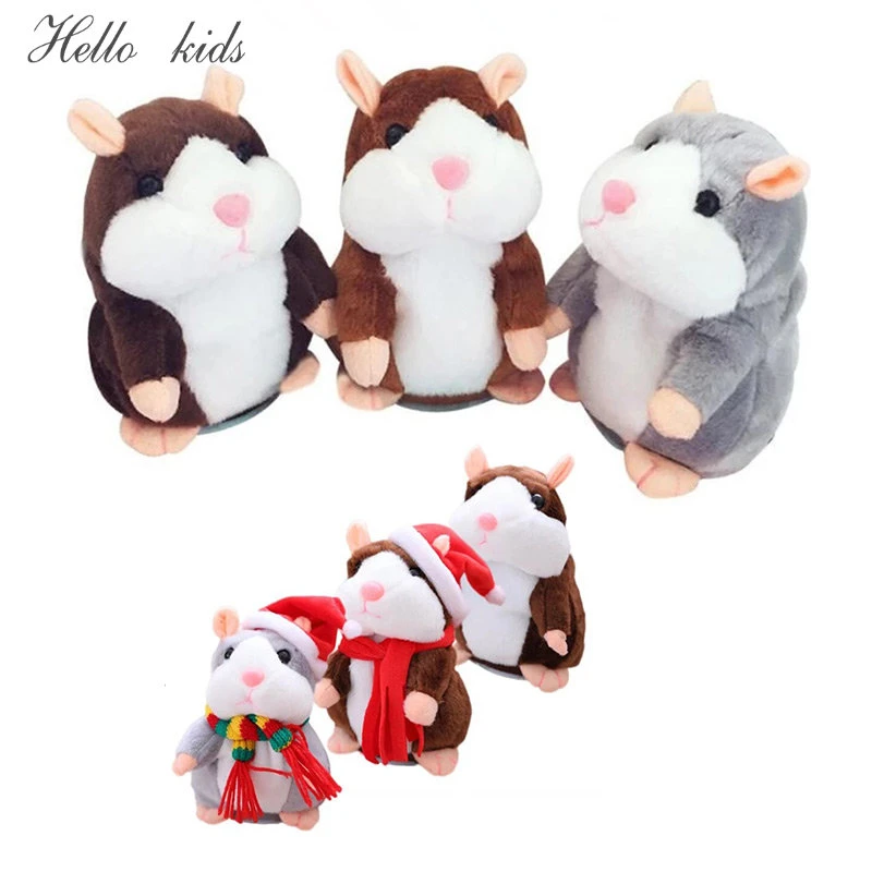 Talking Hamster Falante Mouse Pet Plush Toy Cute Talking Sound Record Educational Stuffed Doll Children Gifts 15cm