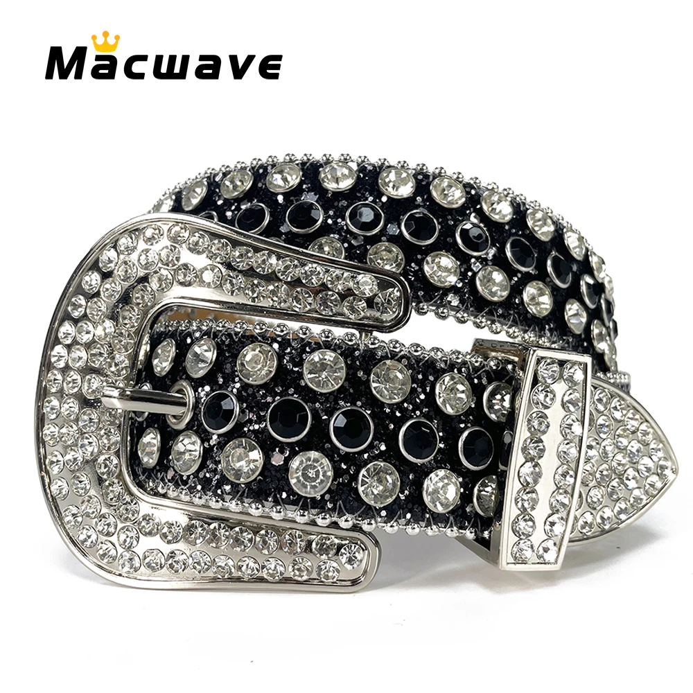 Western Cowgirl Cowboy Bling Bling Rhinestones Belt Quality Studded Belt For Women Men Fashion Cinto De Strass Ceinture Femme