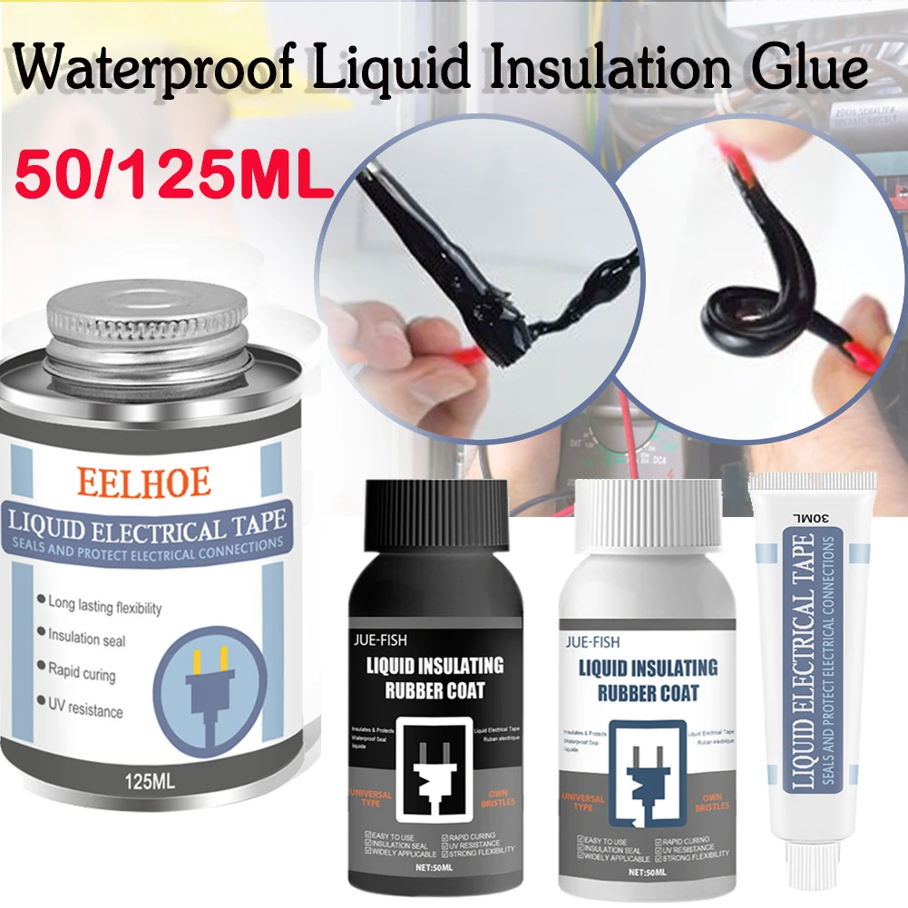 30/125ml Waterproof UV Protection Liquid Insulation Electrical Tape Tube Paste Fast Rubber Fixed Dry Insulating Sealing Glue