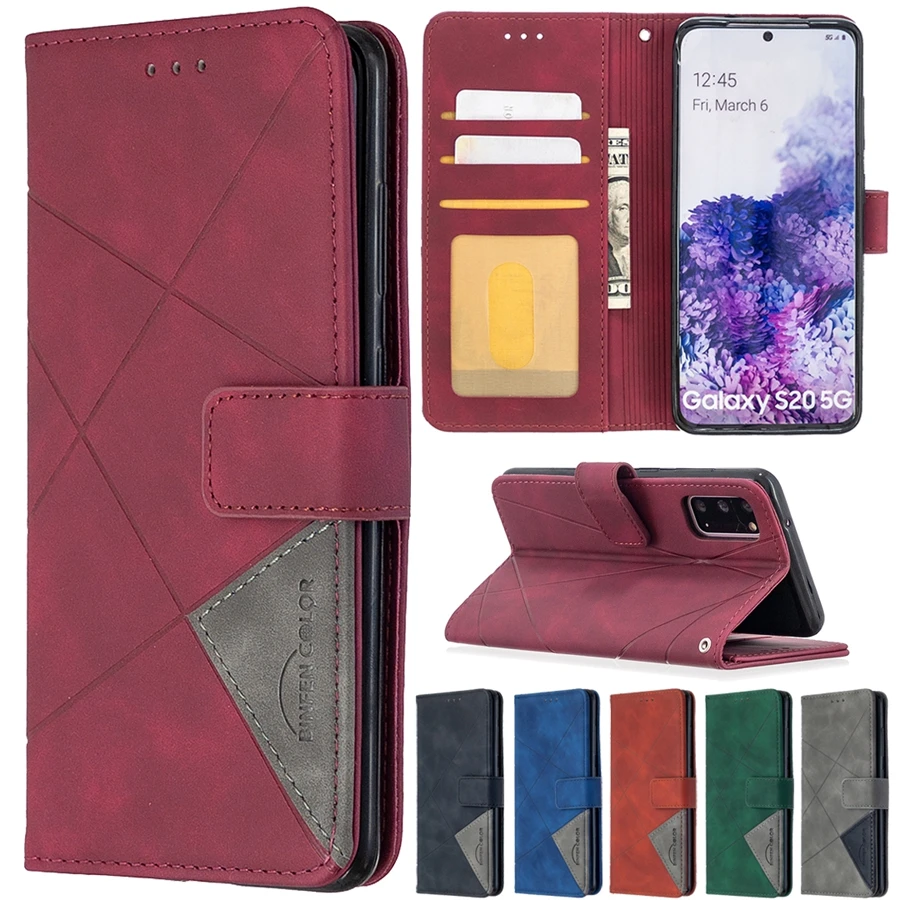 Leather Wallte Case For Samsung Galaxy S21 S21Plus S21Ultra S21FE S20/S10/S9 Plus Note 20 Ultra A03S A12 A22 A32 A52S Quantum 2