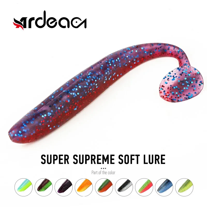 Ardae 90mm/4.5g Soft Lure Fishing Bait Silicone Easy Shiner T-Tail Wobblers Relax Artificial Double Color Bass Perch Leurre