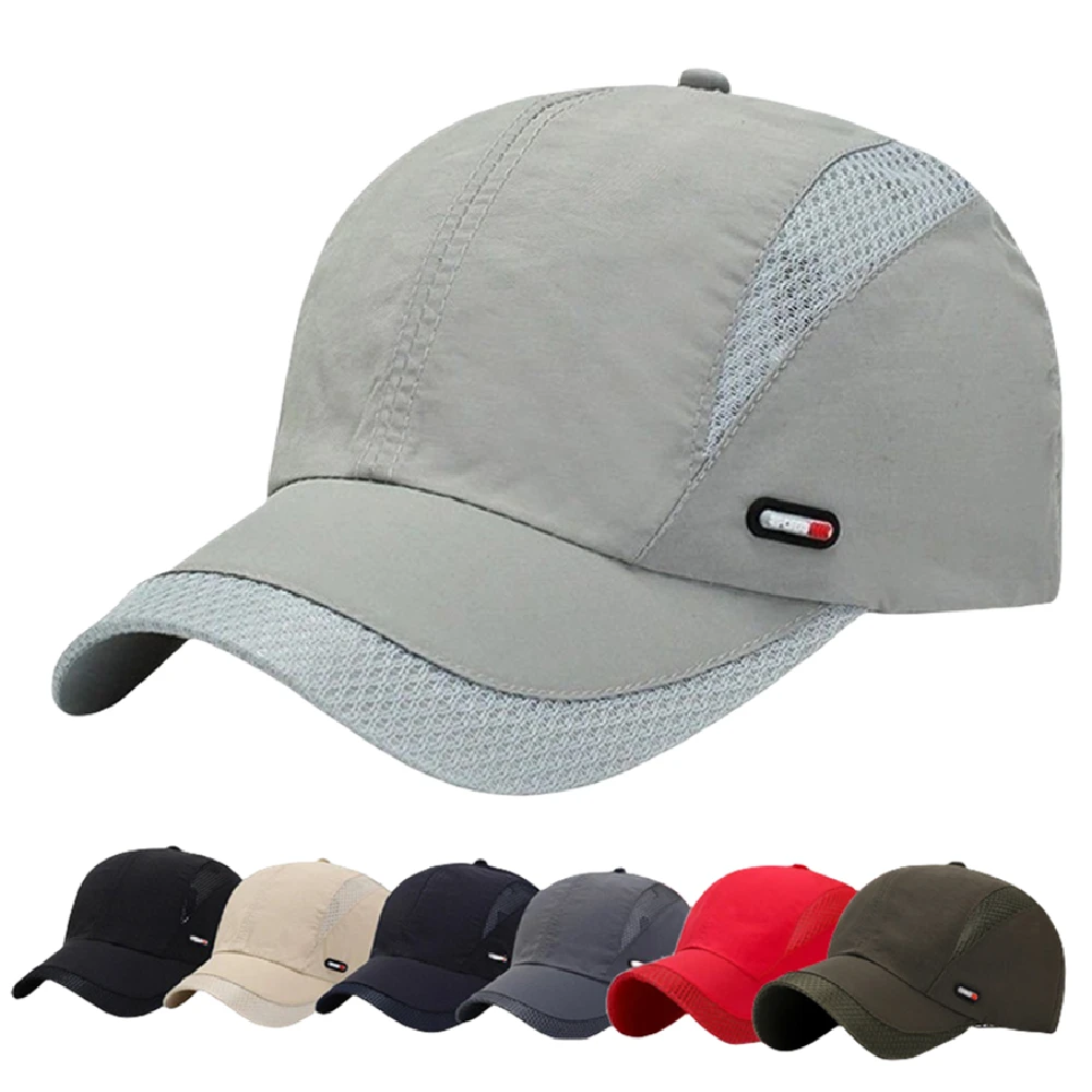 2021 Summer New Mens Outdoor Sport Sunscreen Baseball Hat Running Visor Cap Breathable Quick Dry Mesh Caps Gorras Chapeu