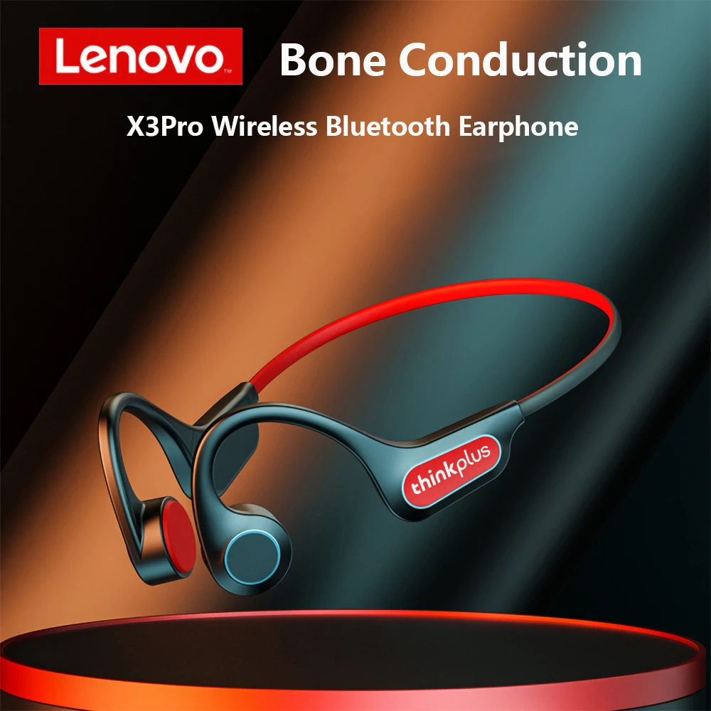 Lenovo X3 Bluetooth Earphone Bone Conduction Wireless Headphones Not In-ear IPX5 Waterproof Headset With Mic For Sports Run