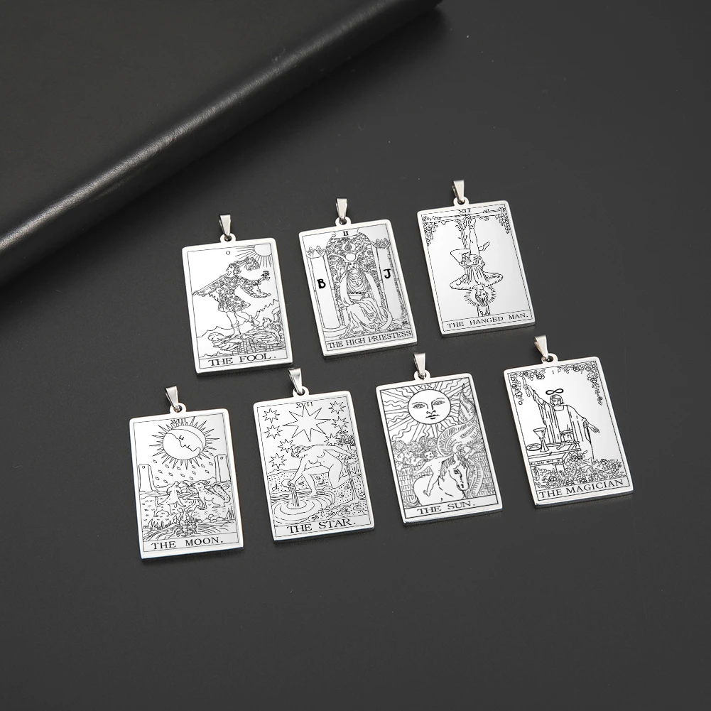 Dawapara The Major Arcana Tarot Cards Vintage Amulet Pendant for Necklaces Accessories Wholesale Stainless Steel