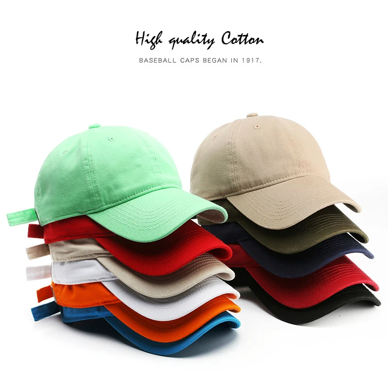 SLECKTON High Quality Baseball Cap for Men and Women Fashion Cotton Solid Color Hat Washable Casual Snapback Hat Wholesale