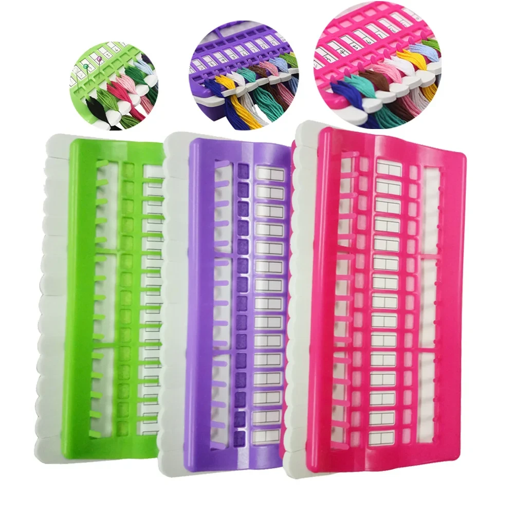 Sewing Tools 30 Positions Cross Stitch Row Line Tool Set Sewing Needles Holder Embroidery Floss Thread Organizer DIY 3 Colors