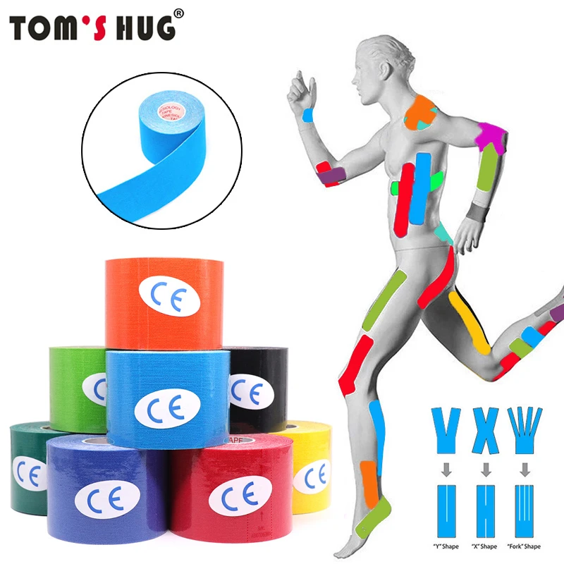 5 Size Waterproof Kinesiology Athletic Tape Bandage Sports Knee Protector Recovery Strapping Gym Tennis Muscle Pain Relief