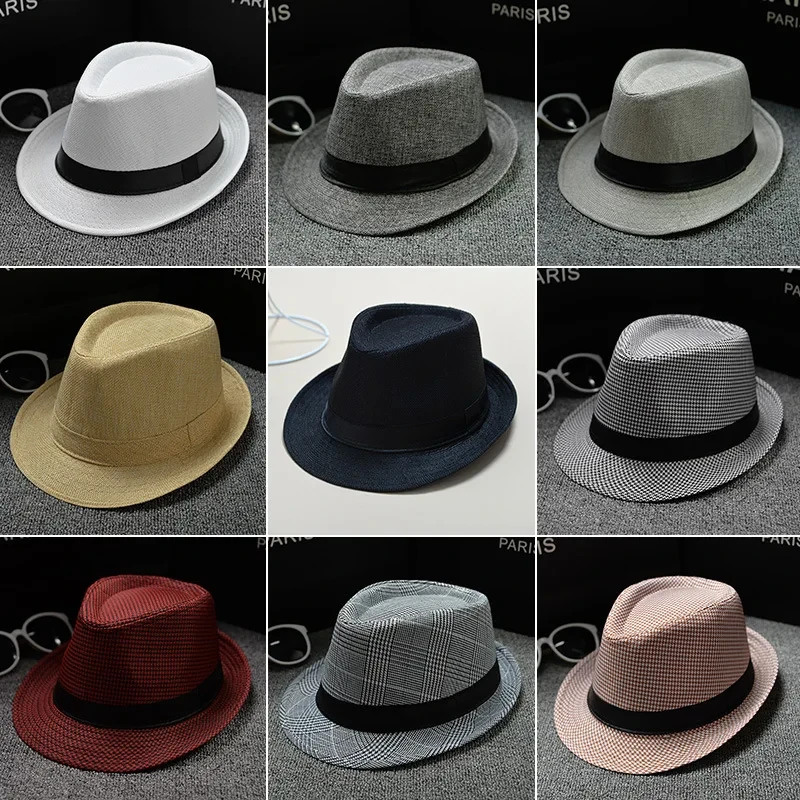 New Fashion Retro Men Fedoras Top Jazz Felt Wide Brim Hat Vintage Couple Cap Winter Chapeau Summer Bowler Hats Cap Outdoor
