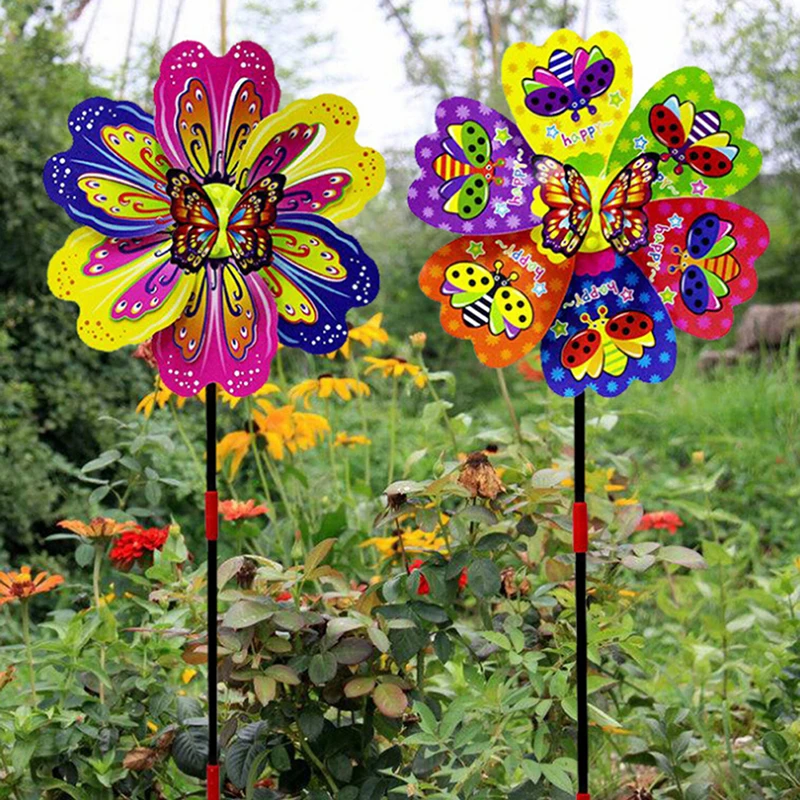 Butterfly Flower Windmill Colourful Wind Spinner Garden Yard Decoration Kids Toy