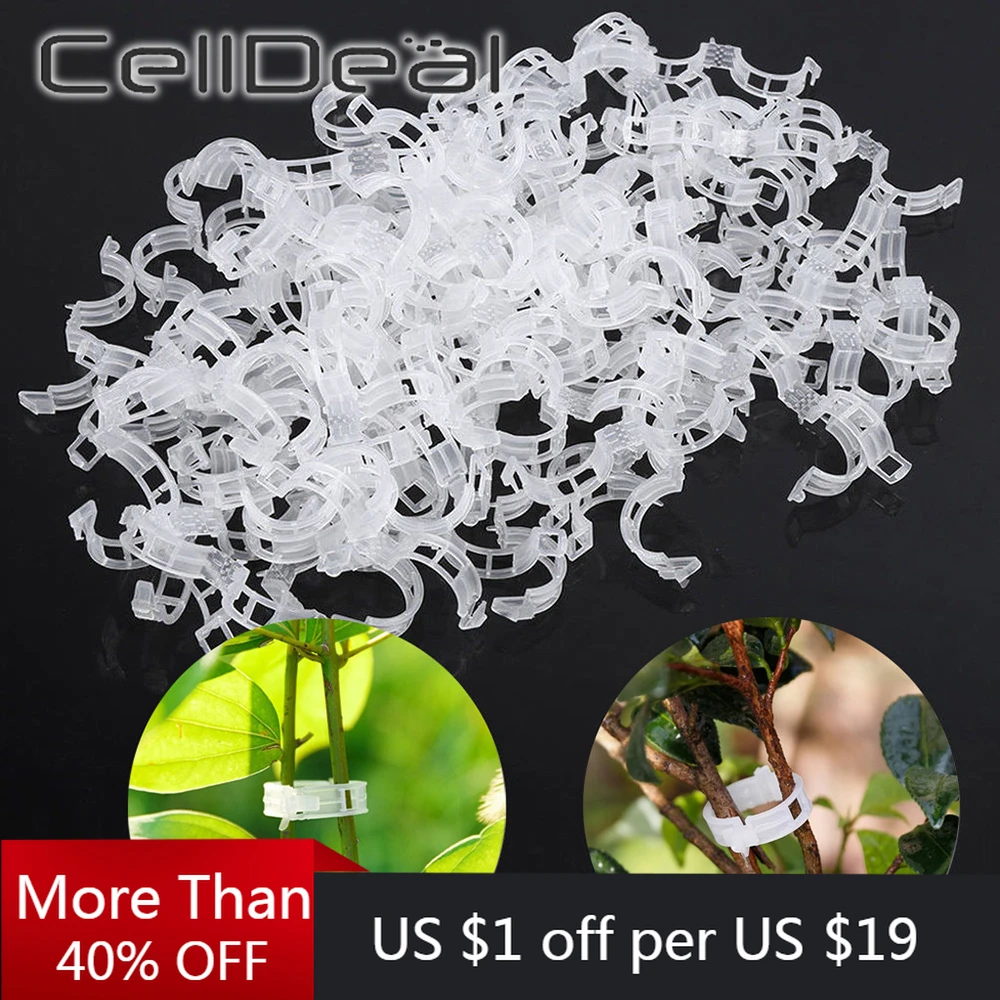 50/100 Pcs Plastic Plant Support Clips for Tomato Hanging Trellis Vine Connects Plants Greenhouse Vegetables Garden Ornament