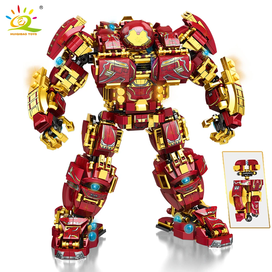 HUIQIBAO 1450PCS City War Super Armor Robot Building Blocks Military Warrior Mecha Figures Weapon Bricks Toys For Children Gifts