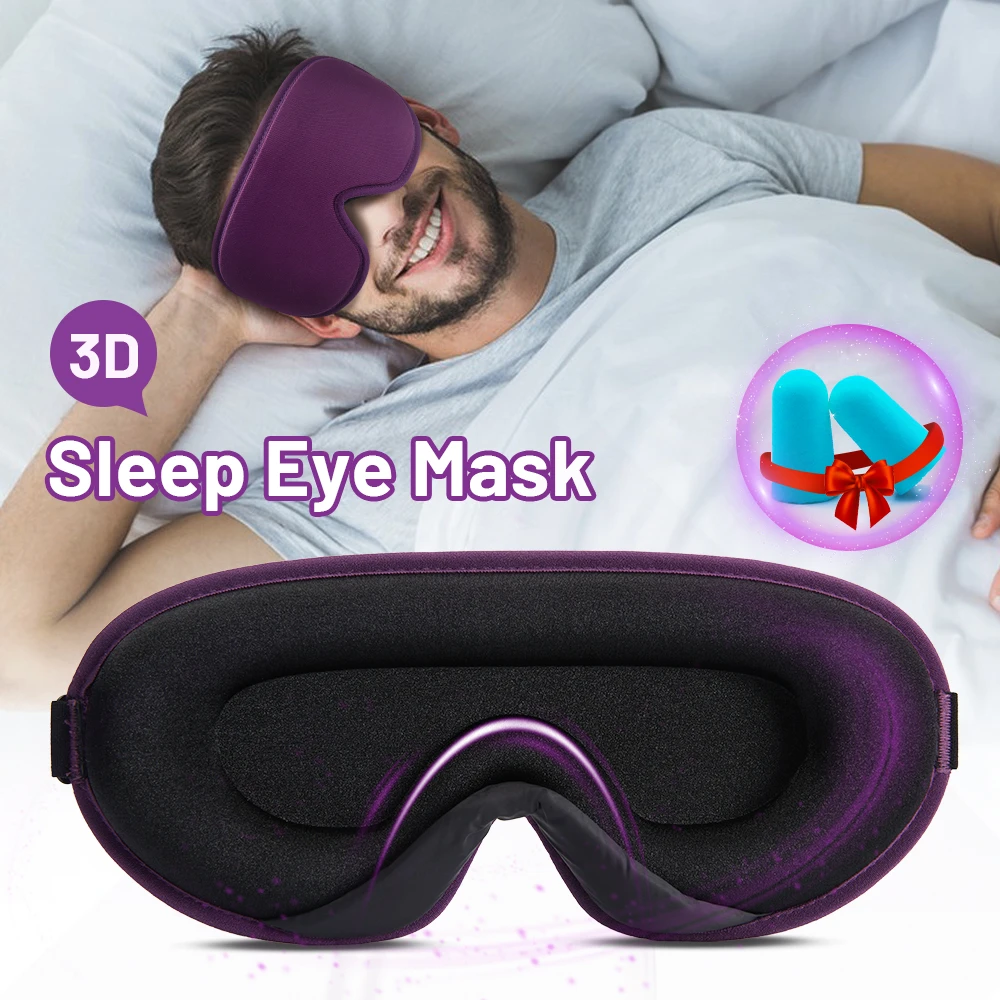 3D Memory Foam Silk Sleep Mask Soft Women Men Eye Patches Comfort Three Dimensional Design Face Mask Eyeshade Night Breathable