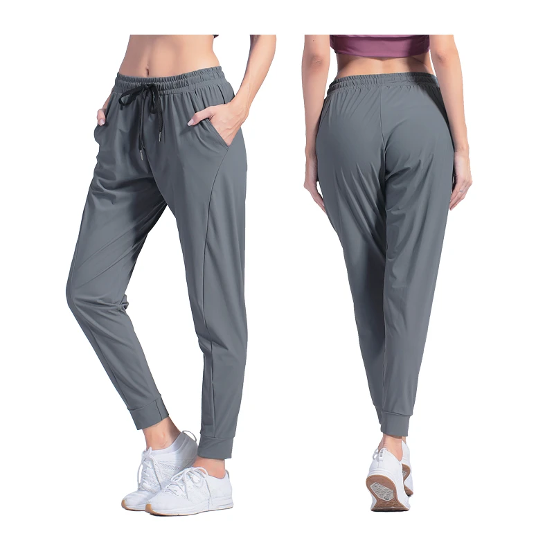 Female Sportswear Trousers Nylon Quick Dry Running Pants Causal Breathable Women Drawstring Training Jog Pocket Yoga Leggings
