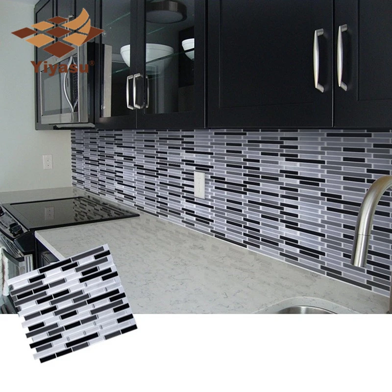 Self Adhesive Mosaic Tile Wall decal Sticker DIY Kitchen Bathroom Home Decor Vinyl W4