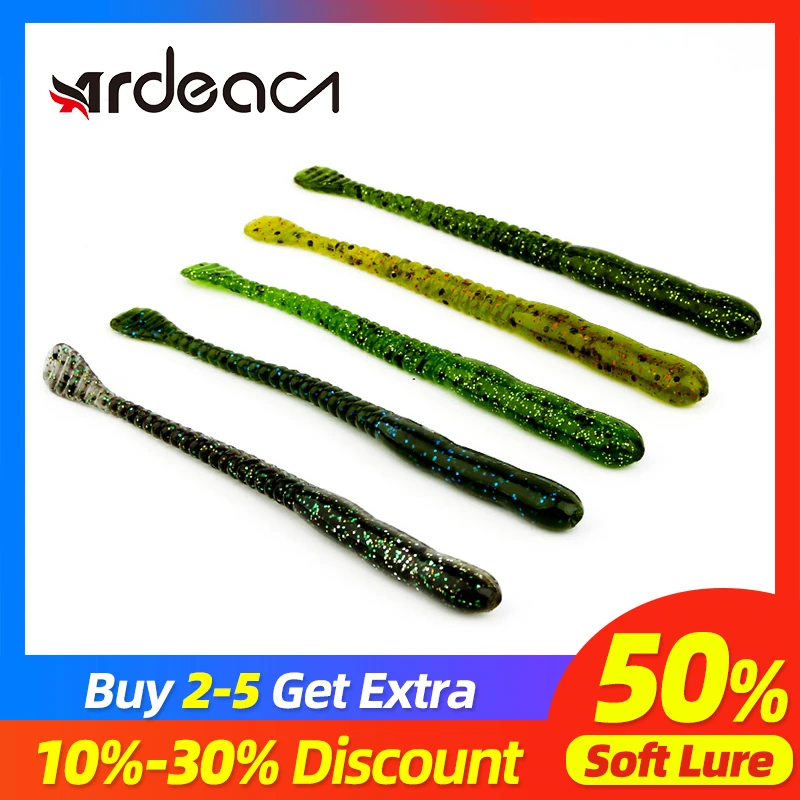 ARDEA 10pcs fishing lure soft Silicone tail lure shad baits freshwater pike muskies ocean winter trout Carp Black bass bait