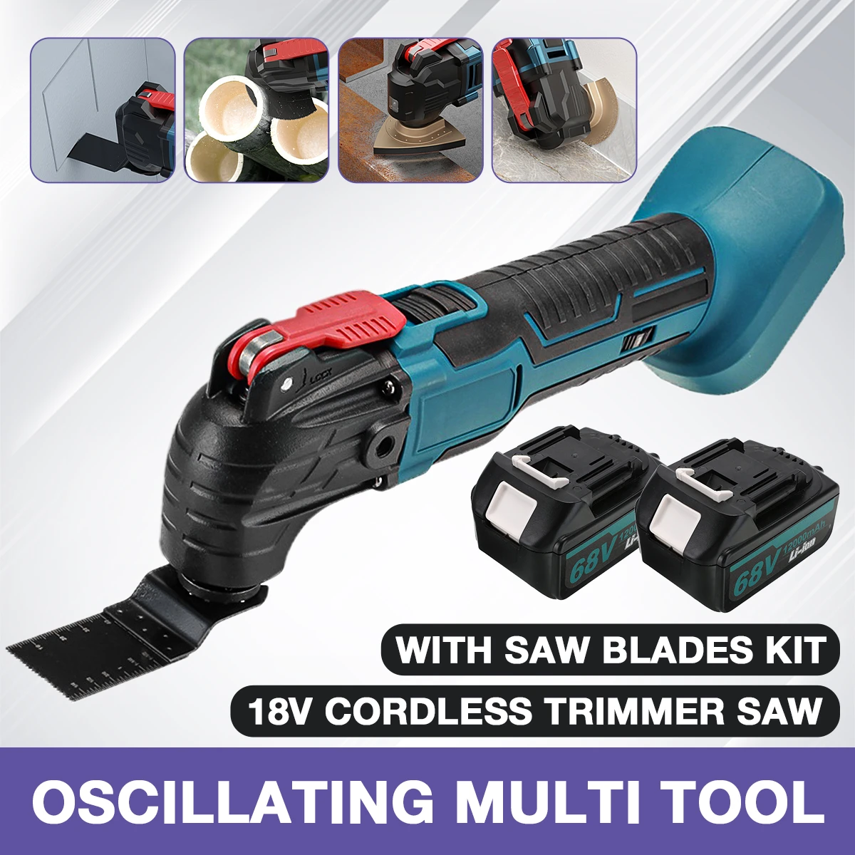 Cordless Oscillating Multi Tool Trimmer Cordless Electric Saw Electric Shovel Cutting Trimming Machine For Makita 18V Battery