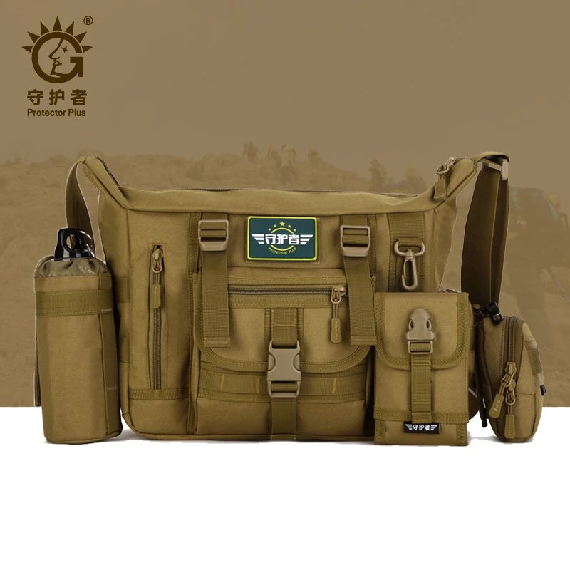 14 inch Laptop Waterproof Sling Shoulder Bag,Tactical Military Crossbody Bag for men,Outdoor Travel Climbing Messenger Bag