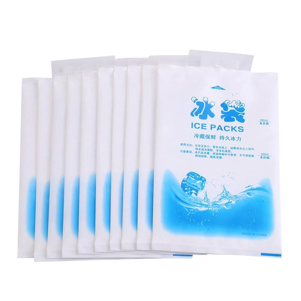 100ml-600ml 10pcs/set Reusable Ice Bag Dry Ice Gel Pack Ice Cooler Bag Insulated for Lunch Box Picnic Bag First Aid Pain Relief