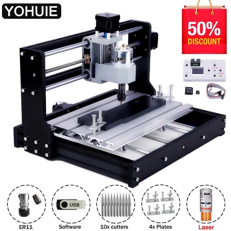 CNC 3018 PRO Laser Engraver Wood CNC Router Machine GRBL ER11 Hobby DIY Engraving Machine for Wood PCB PVC Mini CNC3018 Engraver