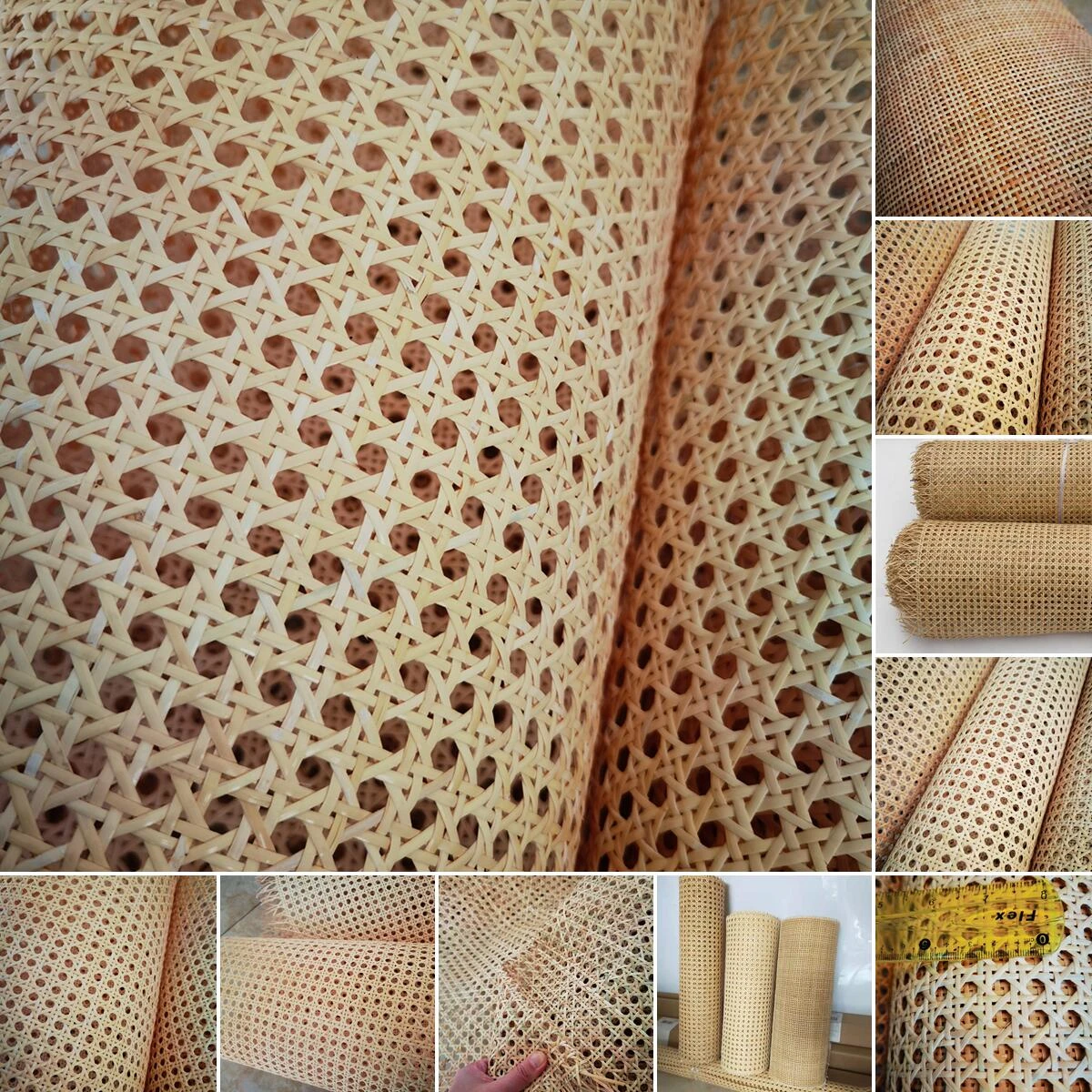 20-70CM Natural Cane Webbing Real Indonesia Rattan Wall Decor Furniture Repair Material