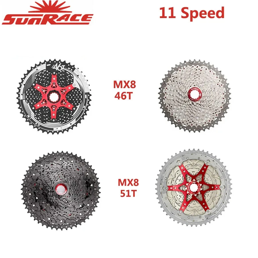 SunRace CSMS8 CSMX8 MX80 11 Speed Wide Ratio bike bicycle cassette Mountain Bicycle freewheel 11-42T 11-46T 11-50T 11-51T