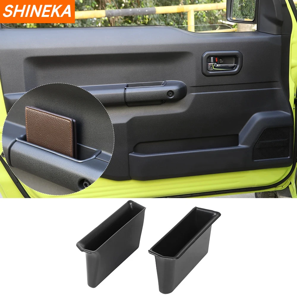 SHINEKA Stowing Tidying For Suzuki Jimny JB74 2019+ Car Door Armrest Storage Box Handle Pocket 2pcs protection For Suzuki Jimny