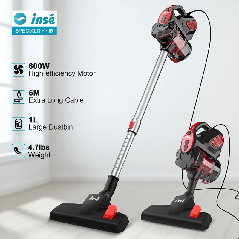 Household Corded Vacuum Cleaner 18Kpa Suction Power Vertical Clean Vacuum Cleaner Handheld Light  Aspiradora INSE I5
