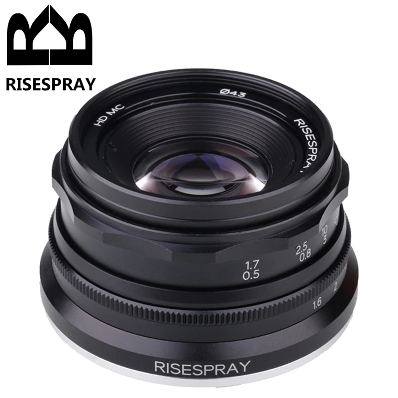 RISESPRAY MINI 35MM F1.6 Camera  lens  APS-C Manual Fixed Lens For Sony E Mount Camera  Hot Sale