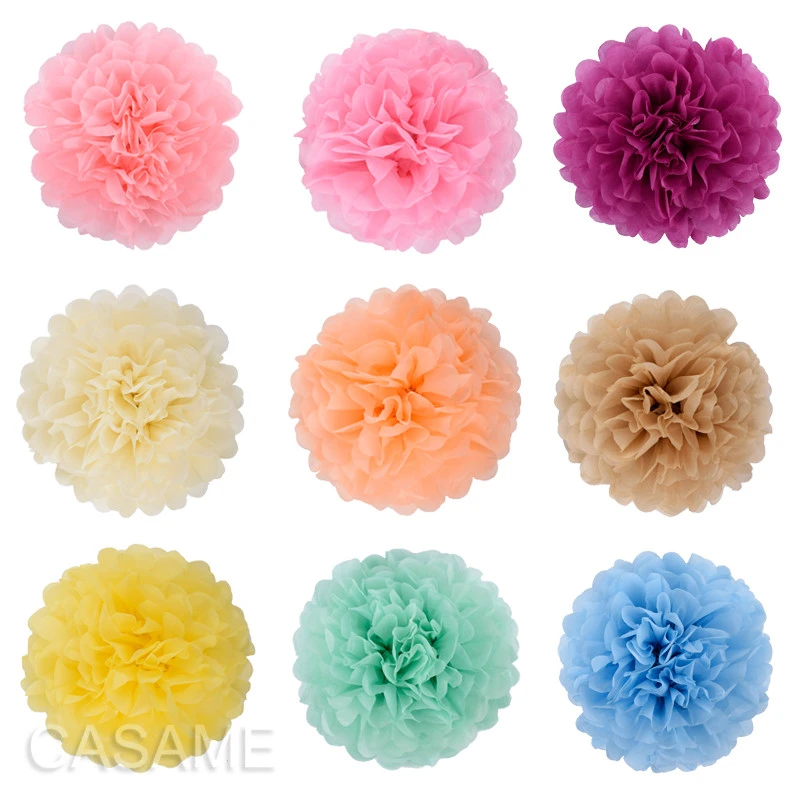 Handmade Tissue Party Flower Ball Decoration Paper Pompoms Wedding Decorative Baby Shower Birthday Favor Decor