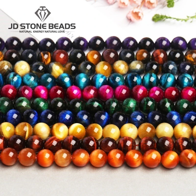 AAAAA+13Colors  Tiger Eye Stone Beads  Diy Accessories For  Handmade Jewelry Gemstone  Loose Beads Factory Dire