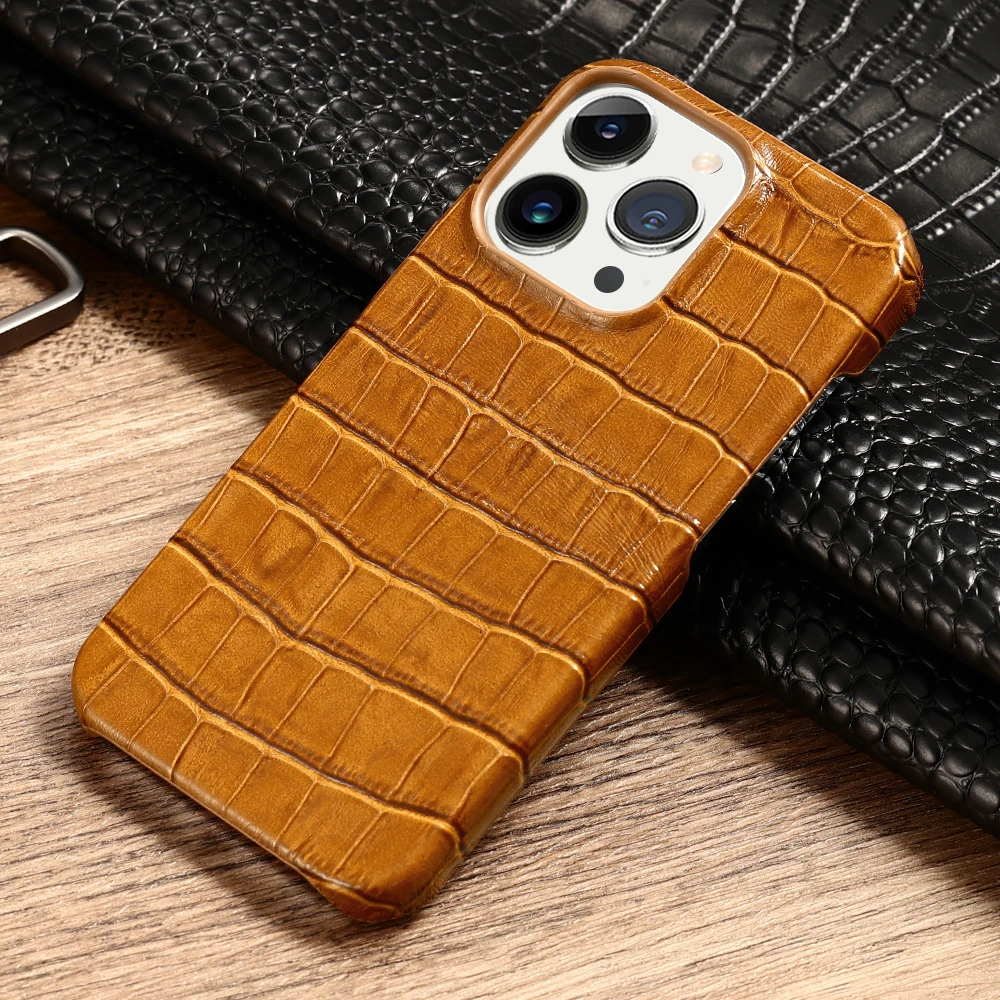 LANGSIDI Luxury Crocodile texture Genuine Leather case for iphone 13 Pro Max 13 mini 12 pro max 11 pro XS MAX XR 8 plus 6 cover