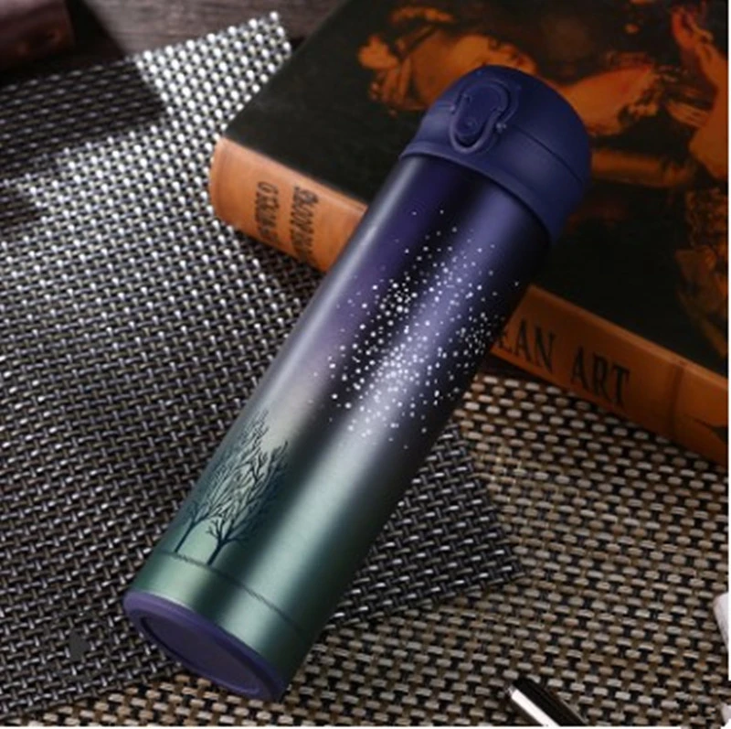 New Design Double Wall Stainless Steel Vacuum Flasks 500ml Thermos Cup Coffee Tea Milk Travel Mug Thermo Bottle Gifts Thermocup