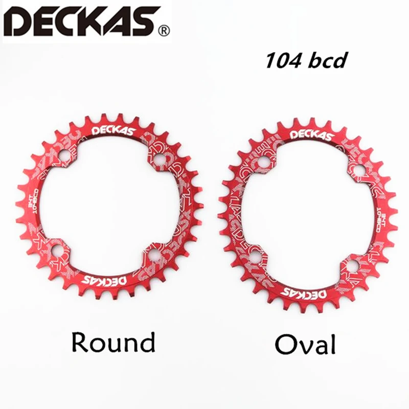 Deckas 104BCD Oval / Round Narrow Wide Chainring MTB Mountain bike bicycle  32T 34T 36T 38T crankset Tooth plate Parts 104 BCD