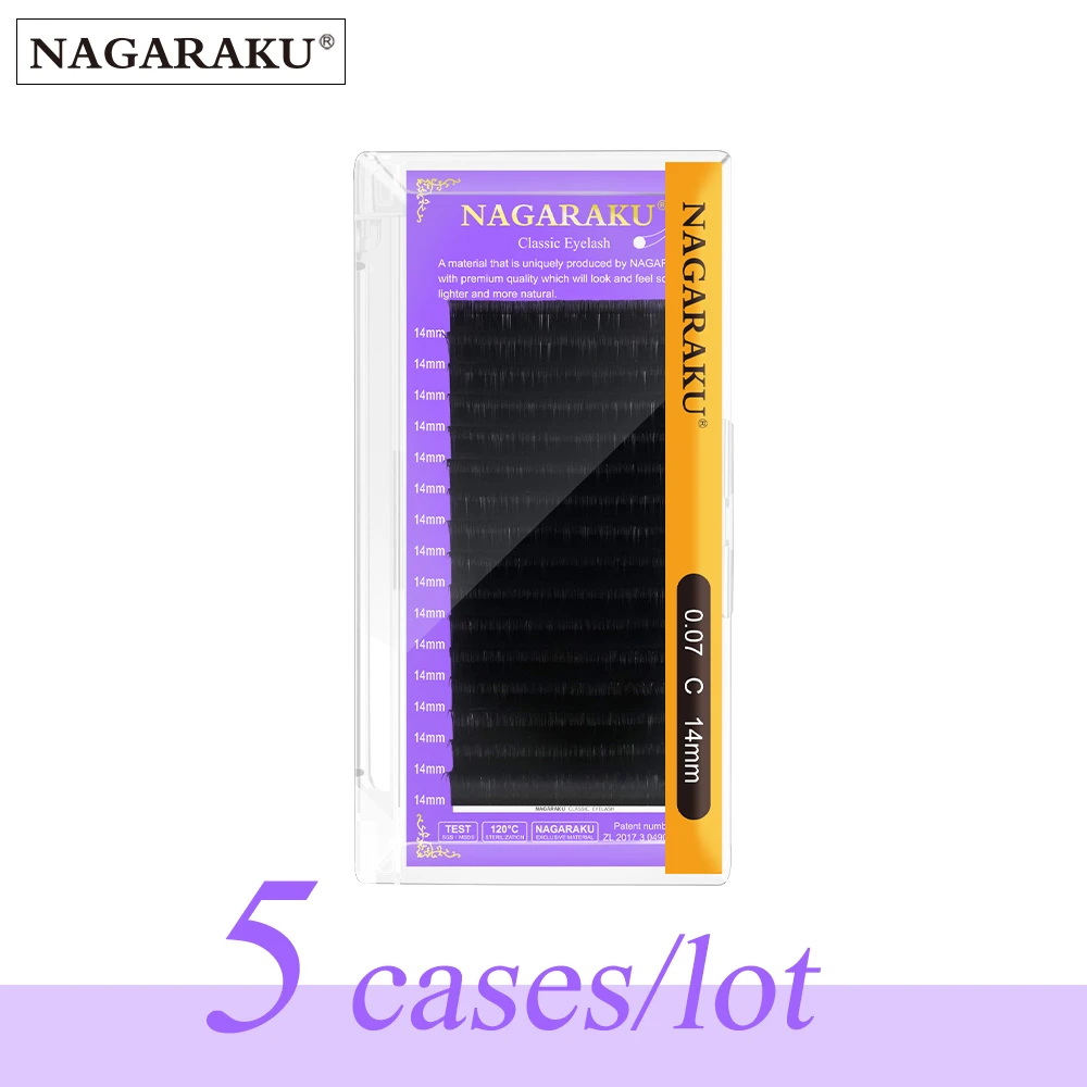 NAGARAKU 5 trays Eyelash extensions High quality faux mink  individual eyelashes single size false eyelash soft and natural