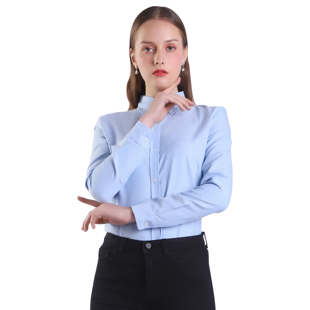 FEKEHA Women Blouses Long Sleeve Oxford Ladies Tops Office Long Sleeve Shirts Women Student Blusas Camisas Mujer