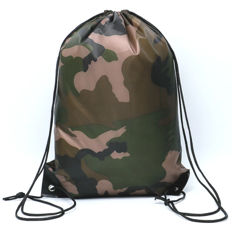 Camouflage Backpack Drawstring Gym Bag Travel Sport Outdoor Bag Lightweight Camping Hiking Outdoor Bags