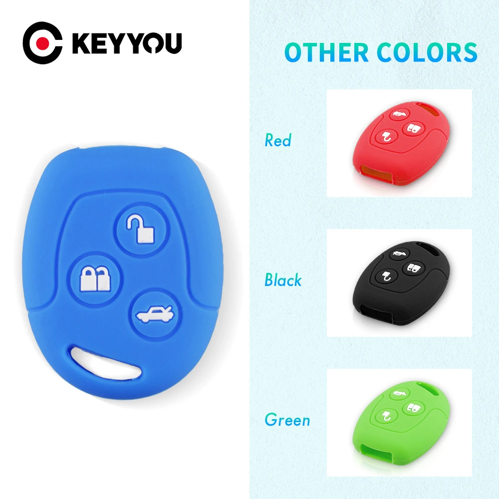 KEYYOU 3 Button Remote Silicone Car Fob Key Case Cover For Ford Focus Mondeo Festiva Fusion Suit Fiesta KA MK4 Holder Protector