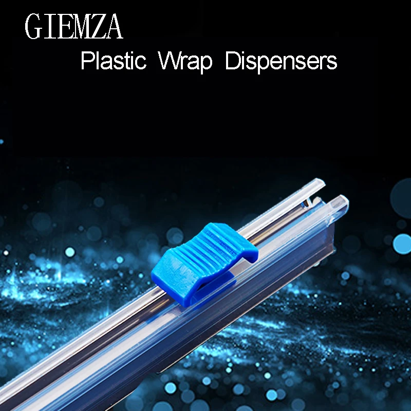 GIEMZA Home Plastic Wrap Dispensers and Foil Film Cutter Food Cling Film Cutter Stretch Tite Plastic Wrap Dispenser with Cutting