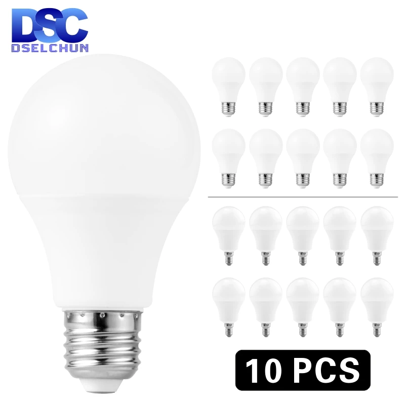 10pcs/lot E27 E14 LED Bulb Lamps 3W 6W 9W 12W 15W 18W 20W Lampada LED Light Bulb AC 220V-240V Bombilla Spotlight Cold/Warm White