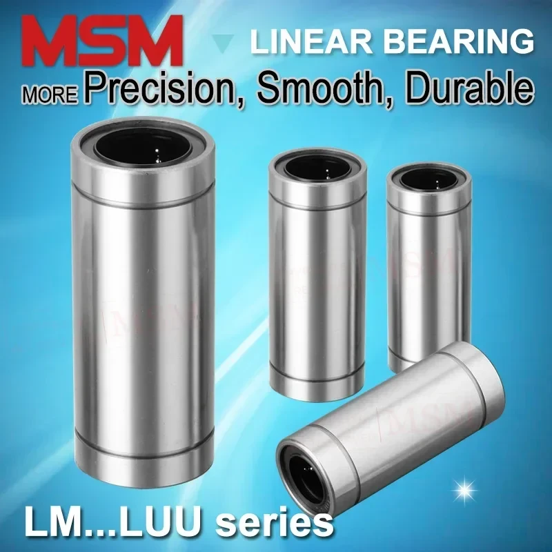 MSM Long Type Linear Bearings 4pcs/lot LM5LUU LM6LUU LM8LUU LM10LUU LM12LUU LM16LUU LM20LUU LM25LUU LM30LUU Tandem Ball Bush mm