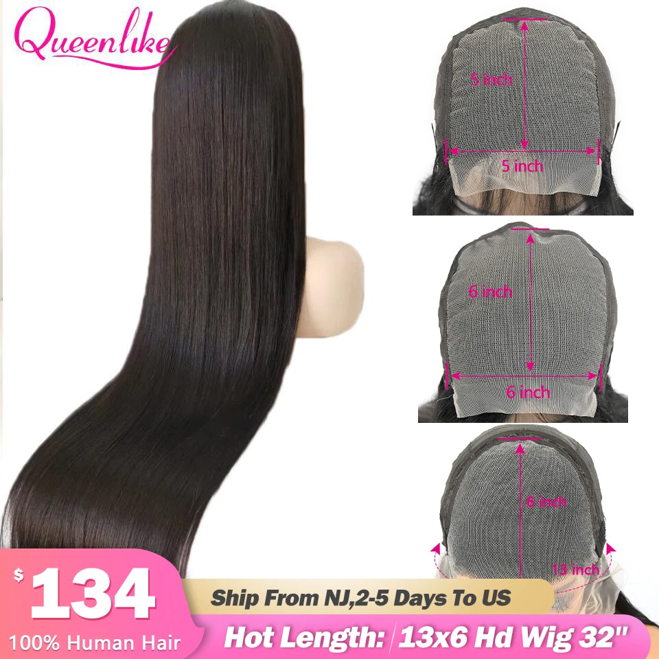 40 30 Inch Brazilian Straight 5x5 6x6 Closure Wig For Black Women 13x6 HD Lace Frontal Bone Straight Lace Front Human Hair Wigs