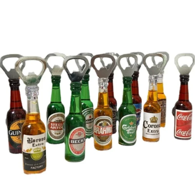 Creative Simulation Beer Bottle Opener Multifunctional Magnetic Refrigerator Magnet Bottle Bar Decoration Kitchen Gadgets