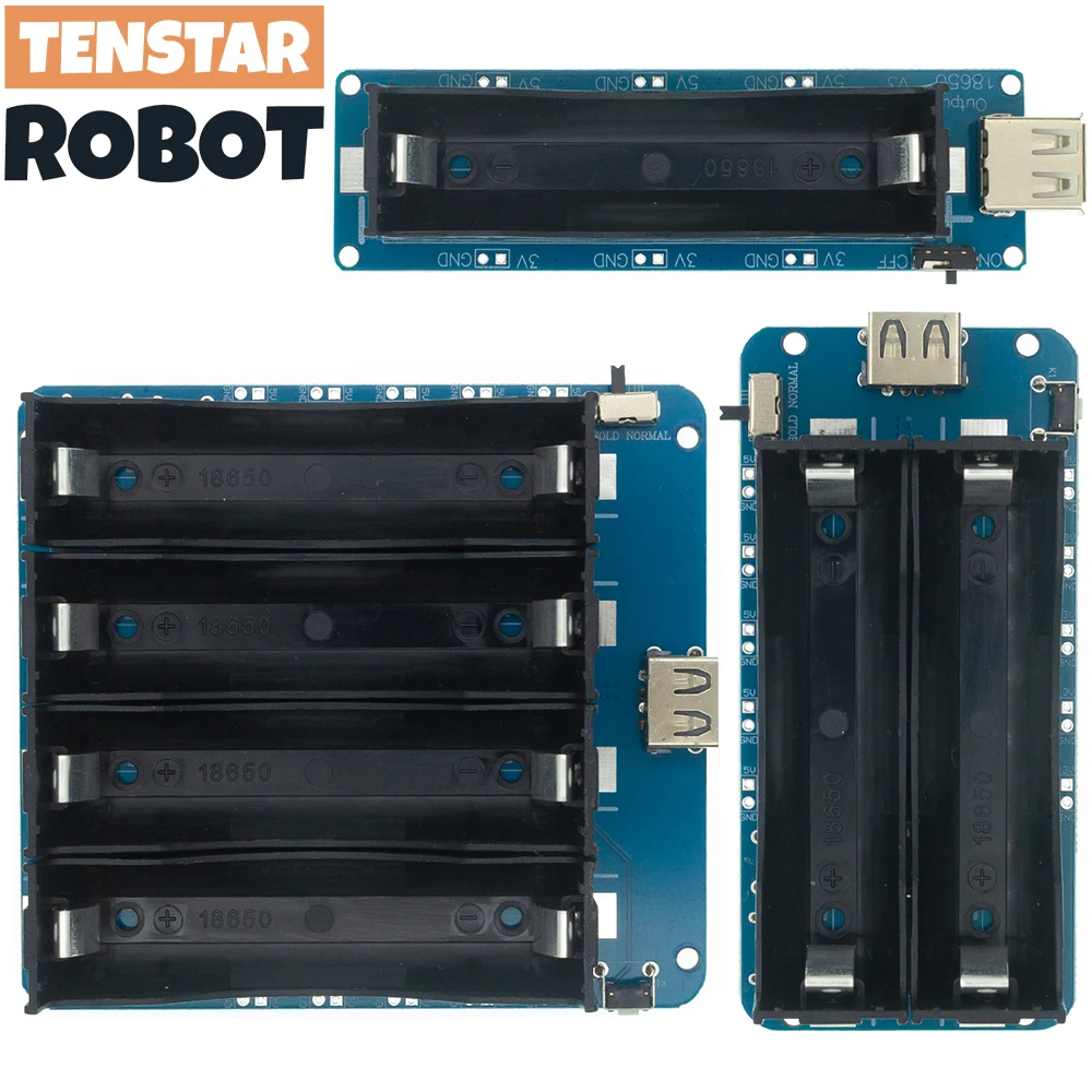 18650 Battery Charge Shield Board Micro USB Port Type-A USB 0.5A 5V 3.3V For Arduino/ Raspberry Pi/ Nodemcu