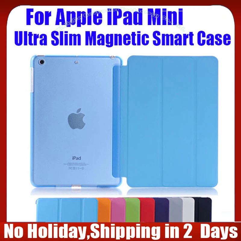 1PC Newest Leather Case for Apple iPad Mini 3 2 1 6 5 4 Fashion  Smart Cover + PC translucent back Cover NO: IM302