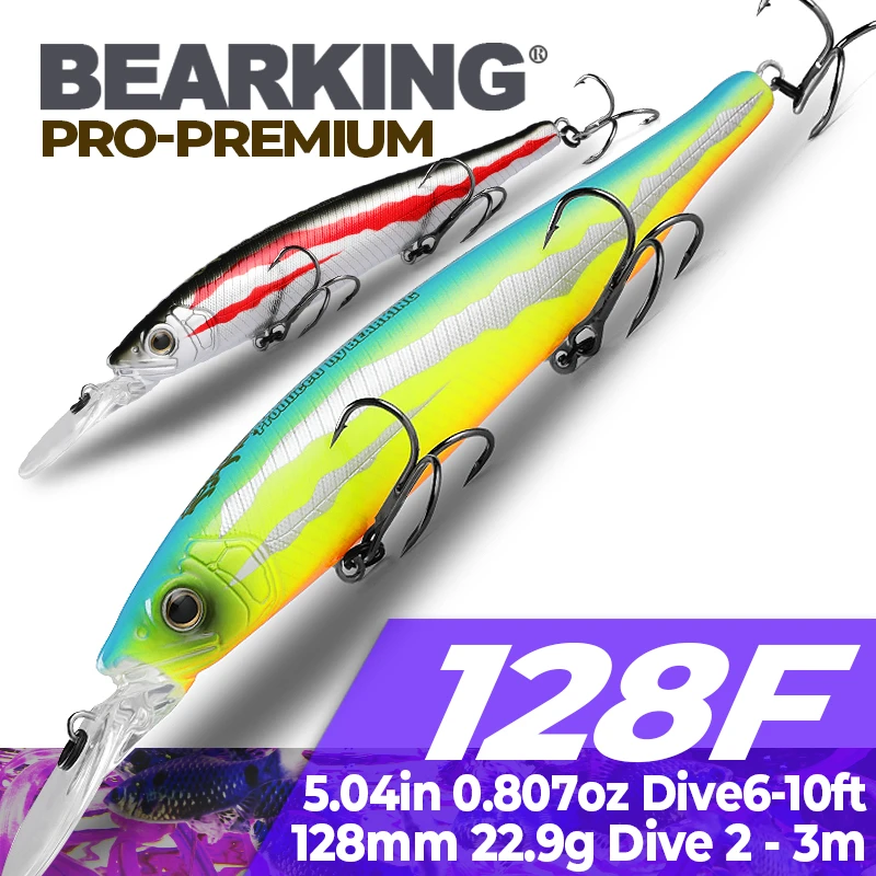 BEARKING perfect action 10 colors for artificial fishing lures bait 128mm 22.9g  dive2-3m minnow wobblers crankbait
