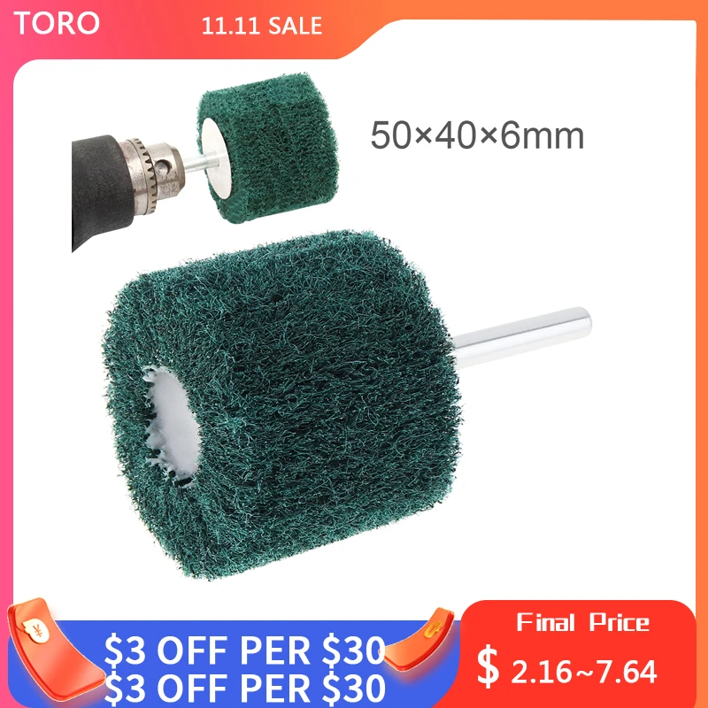 6MM Shank Flap Fiber Grinding Head Wheel Abrasive Mini Brush Drill Scouring Pad Nylon Polishing Grind Head Tools For Metal Clean