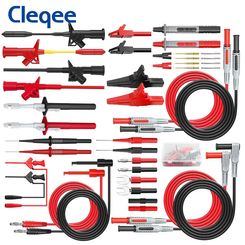 Cleqee P1600 Series Professional Multimeter Test Lead Kit BNC Test Cable Test Probe IC Test Hook Automotive Tool Repair Set