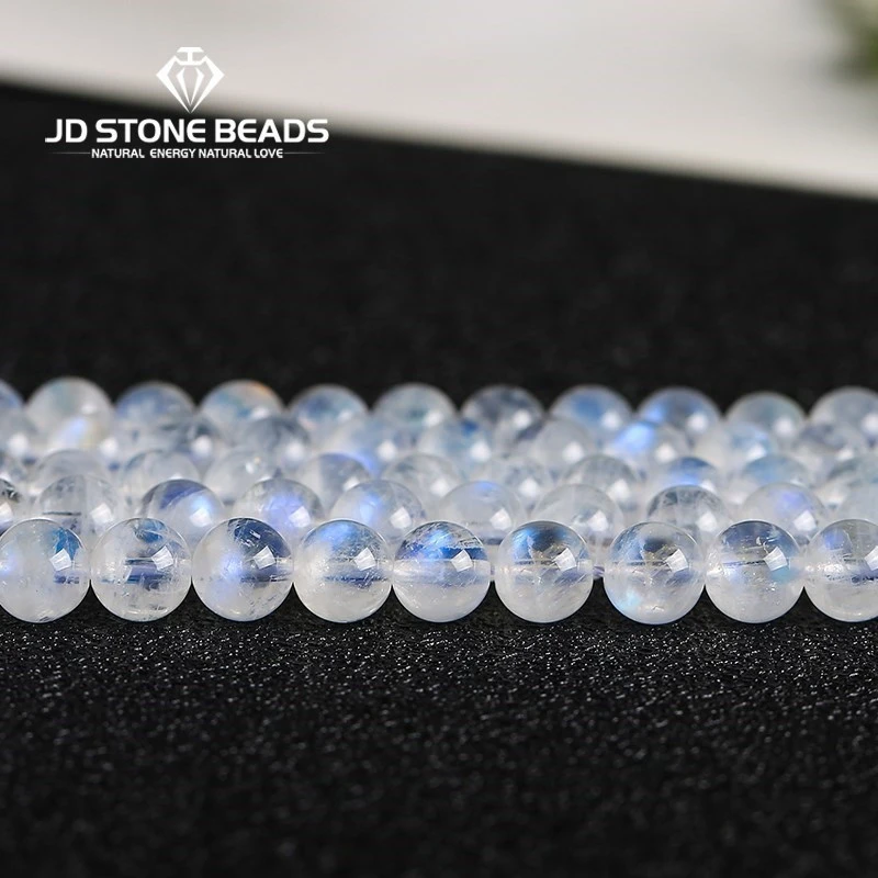 Blue Moonstone Size 4/6/8/10/12MM High Quality Natural  Moonstone Beads Personalized Fashion Hand-made Fine Jewelry