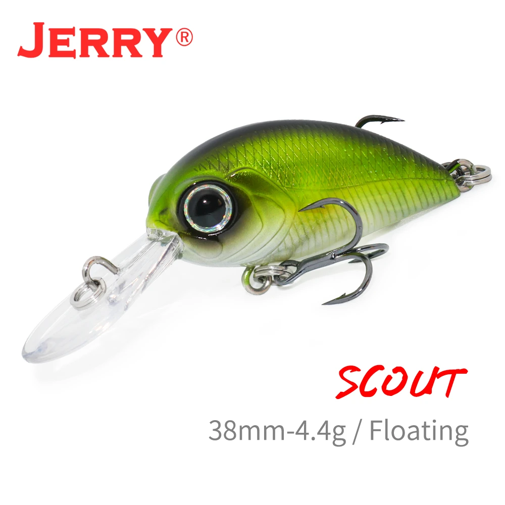 Jerry Scout Crankbait Deep Diving Crank Hard Baits 38mm 4.4g Wobbler Bass Perch Plastic Artificial Floating Fishing Lure