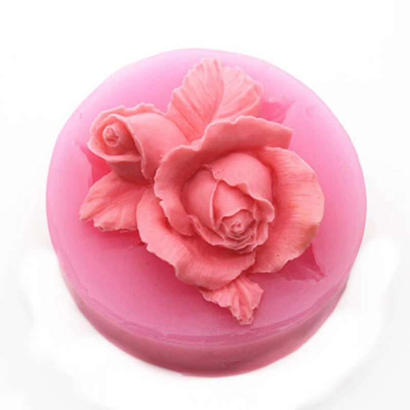 3D Rose Flower Bloom Silicone Fondant Soap Cake Mold Cupcake Jelly Candy Chocolate Decoration Baking Tool Moulds